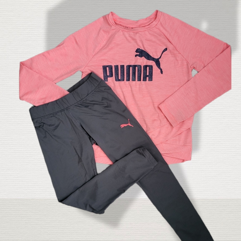 🎀 PUMA GIRL 2-PIECES ACTIVE OUTFIT SIZE (8).